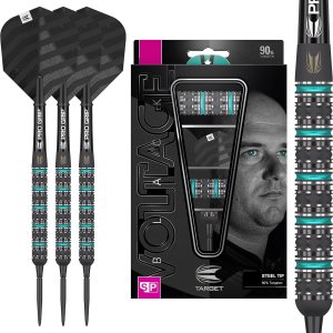 Target Darts Rob Cross Black Edition – Juego de dardos con punta de acero de punta suiza 90% tungsteno Target Darts Rob Cross Black Edition – Juego de dardos con punta de acero de punta suiza 90% tungsteno