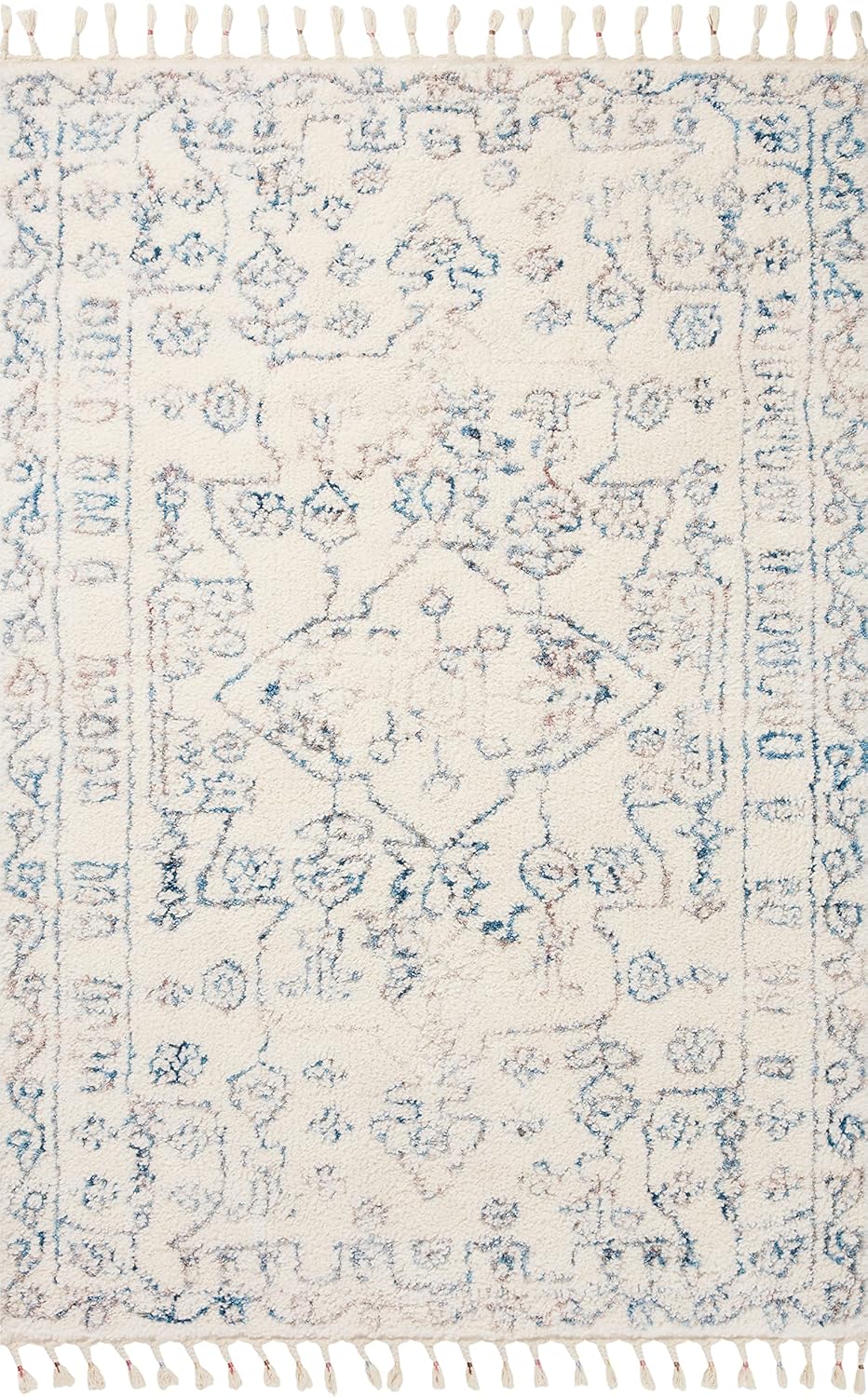 Justina Blakeney x Loloi Ronnie Collection RON-01 – Alfombra decorativa color marfilocéano de 2 pies 2 pulgadas x 3 pies 9 pulgadas