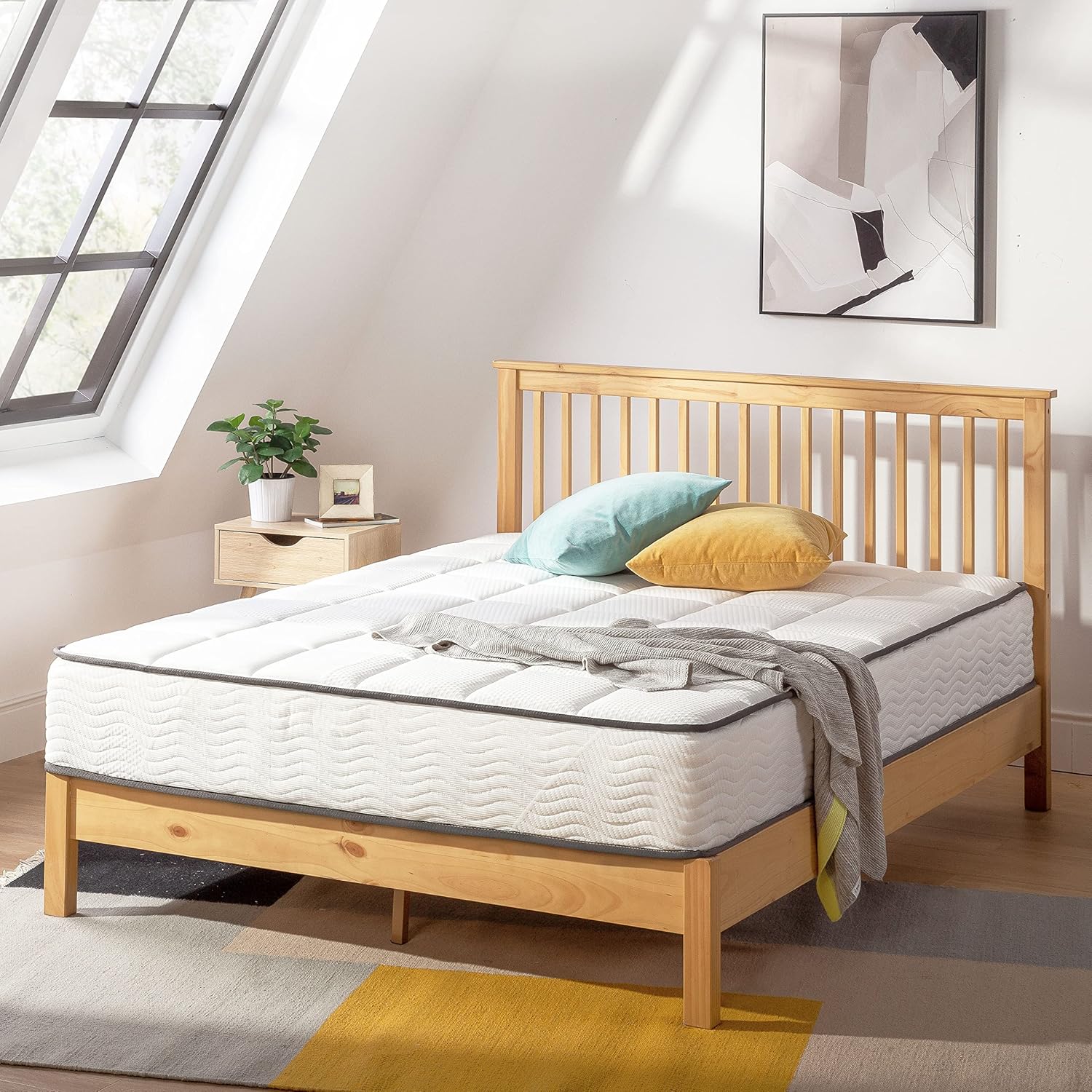 Mellow Colchón clásico Bonnell Spring de 10 pulgadas, parte superior de espuma cómoda con base de resortes interiores, espuma certificada