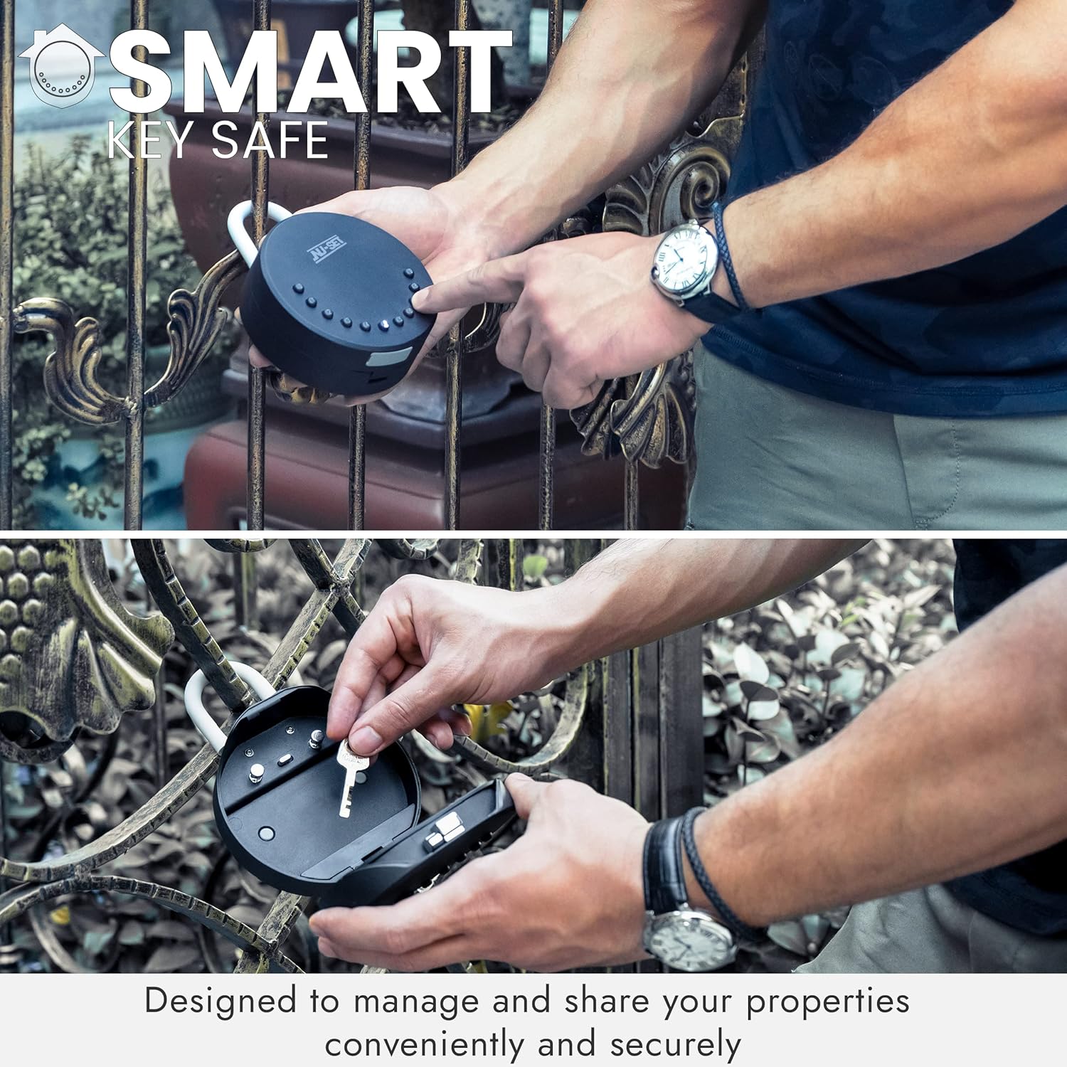 NU-SET Smart Lock Box – Programa tu caja de seguridad cuando estés a kilómetros de distancia. Guarda llaves, tarjetas y llaveros. Ideal para el