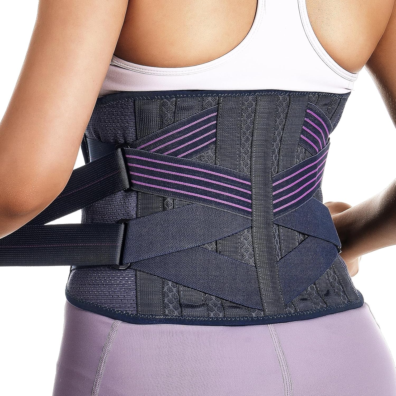 Soporte de espalda para mujeres con dolor de espalda baja, cinturón de apoyo de espalda para alivio intante del dolor de ciática, escoliosis de