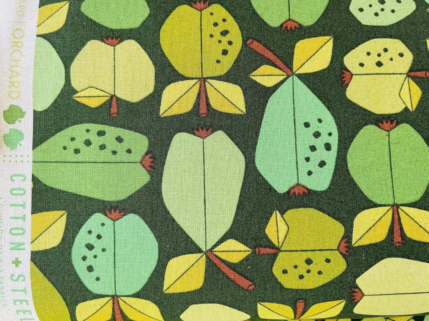 Under The Apple Tree – Huerto – Lienzo verde sin blanquear – Loes Van Oosten – Tela de lona de algodón + acero – LV503-GR7UC 12 yarda 44