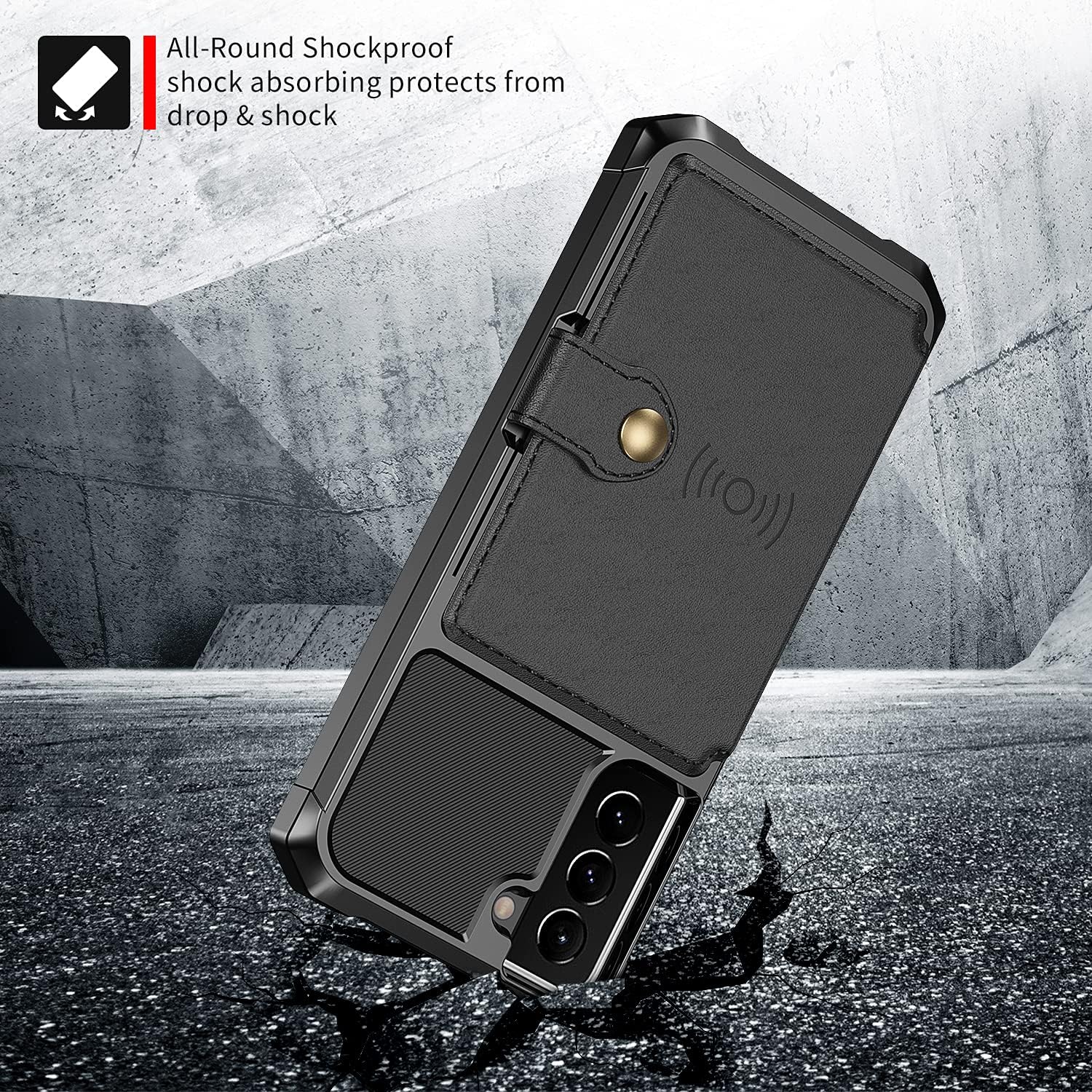 Asuwish Funda de teléfono para Samsung Galaxy S22 Plus S22+ 5G Funda tipo cartera con protector de pantalla de vidrio templado y ranura para tarjeta