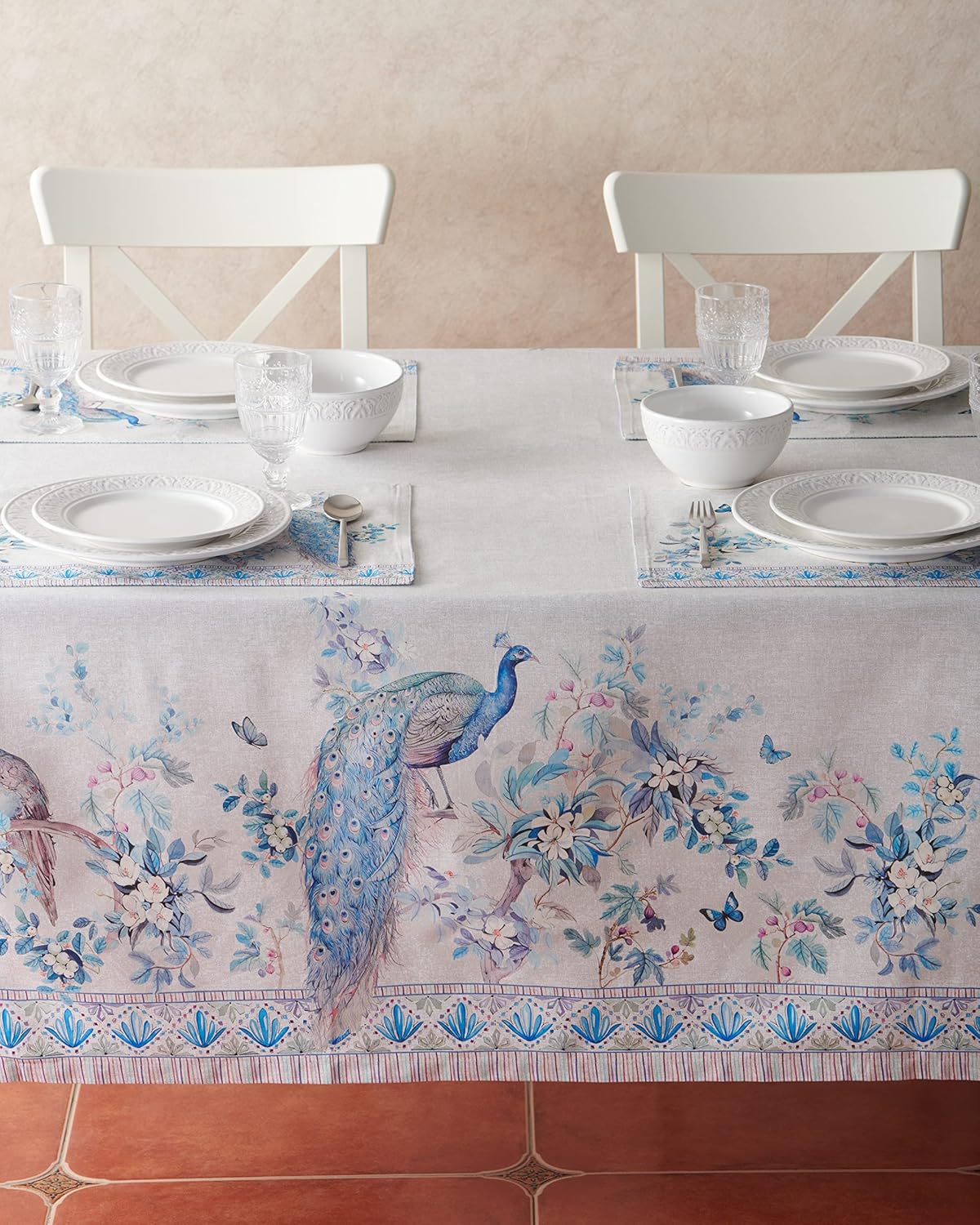 Maison d’ Hermine Mantel rectangular decorativo de 100% algodón peinado de alta calidad, lavable, para cocina, fiestas de bufé y campamento, color