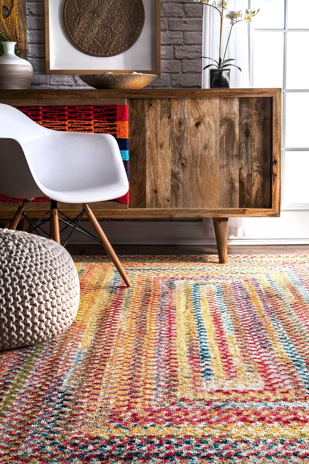 nuLOOM Hargis Labyrinth – Alfombra de área, 8 x 10, multicolor claro