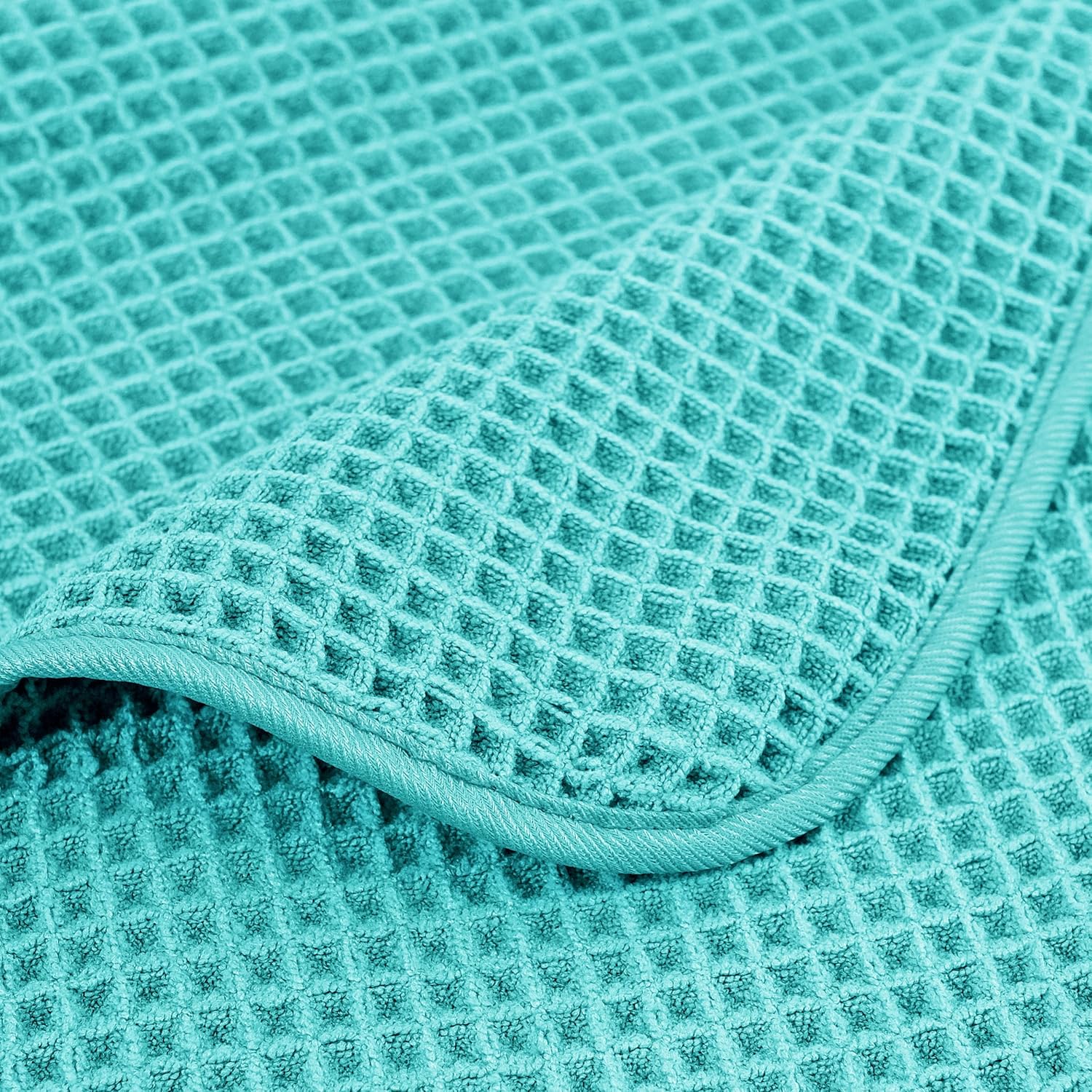 POLYTE Oversize, 60 x 30 pulgadas, juego de toallas de baño de microfibra de secado rápido, sin pelusas, 6 piezas (aga, tejido de gofre)