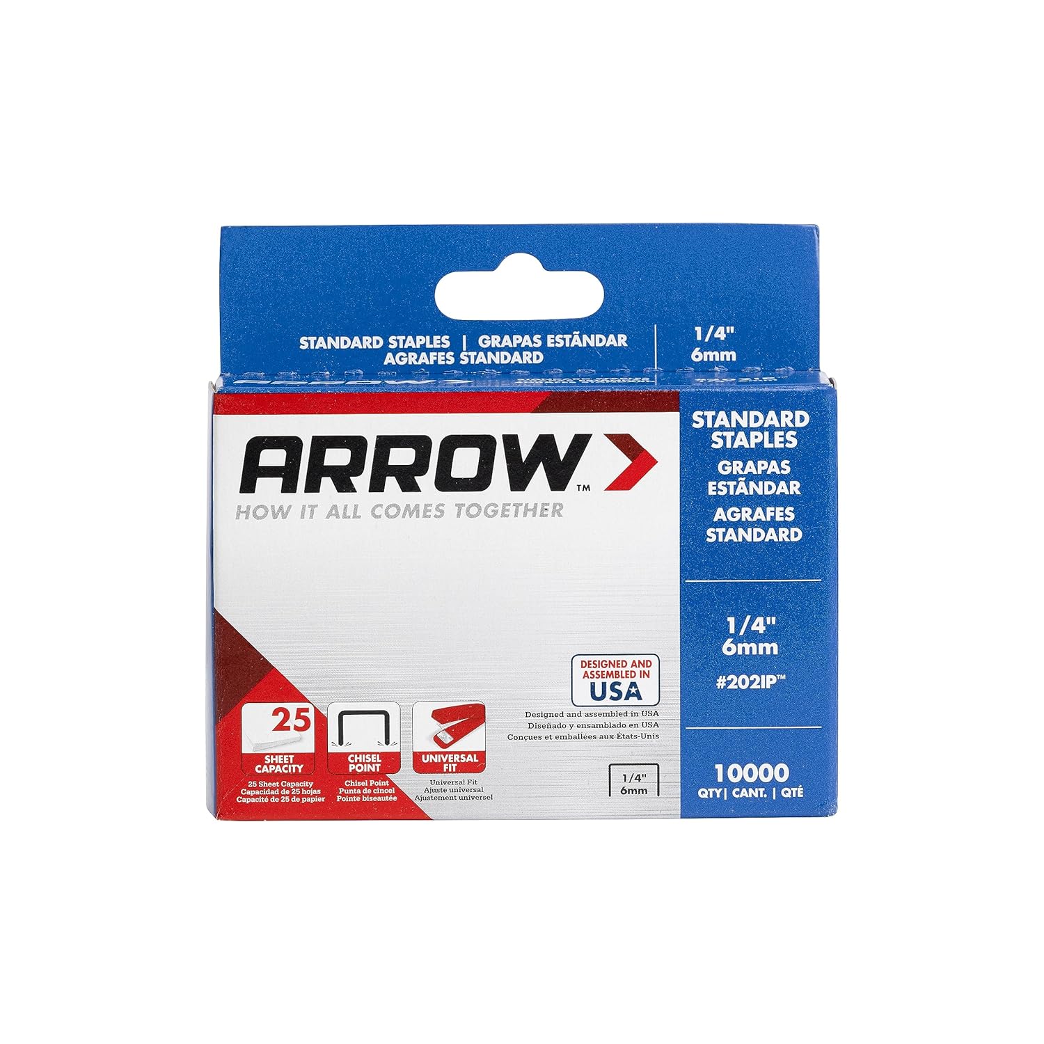 Arrow 202IP – Grapas estándar de 14 pulgadas de longitud, suministros de oficina de acero galvanizado para grapadoras de escritorio para negocios,