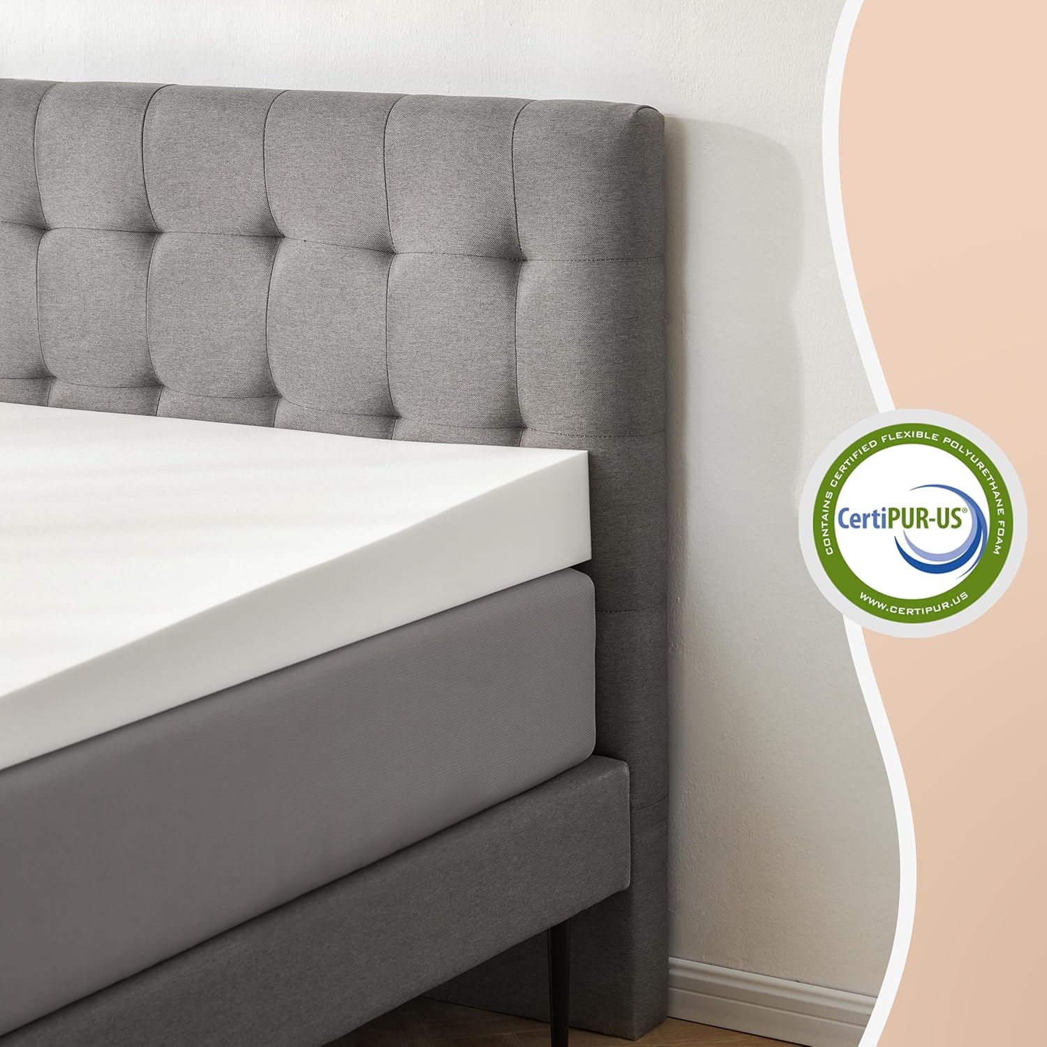 Lazyzizi Cubrecolchón de cuña inclinada King de 5 pulgadas para reflujo ácido, GERD, dolor de cuello y espalda, ronquidos, elevador ajustable debajo