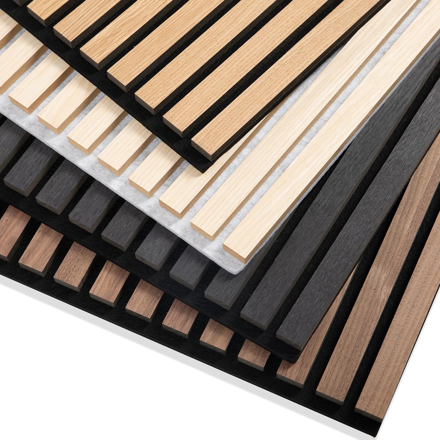 Acústico de madera, paneles de chapa de pared de madera, 24 x 24 pulgadas cada uno, paneles insonorizados, decoración de absorción de sonido