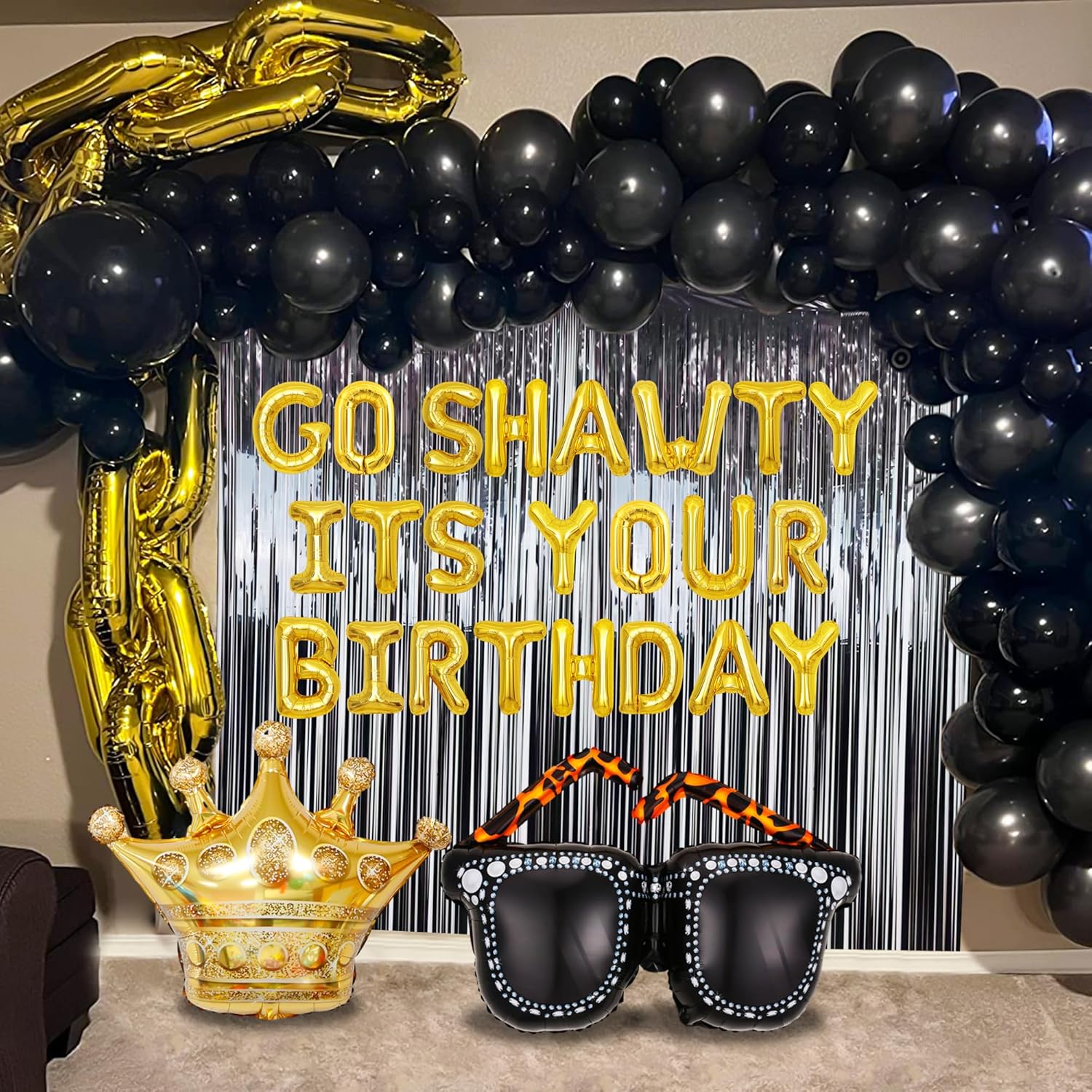 Decoración de cumpleaños Gold Go Shawty It’s Your Birthday Early 2000s Hip Hop decoraciones de cumpleaños suministros de decoración de cumpleaños de