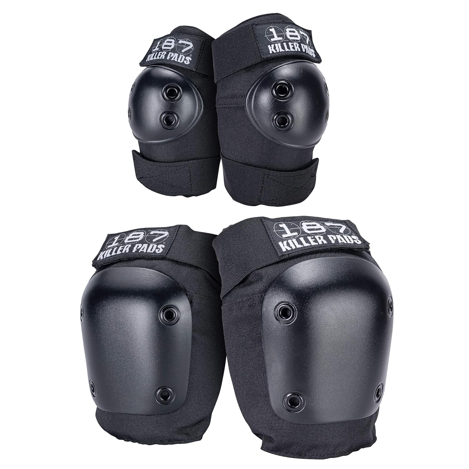 187 Killer Pads Paquete combinado de rodilleras, coderas, negro, pequeñomediano