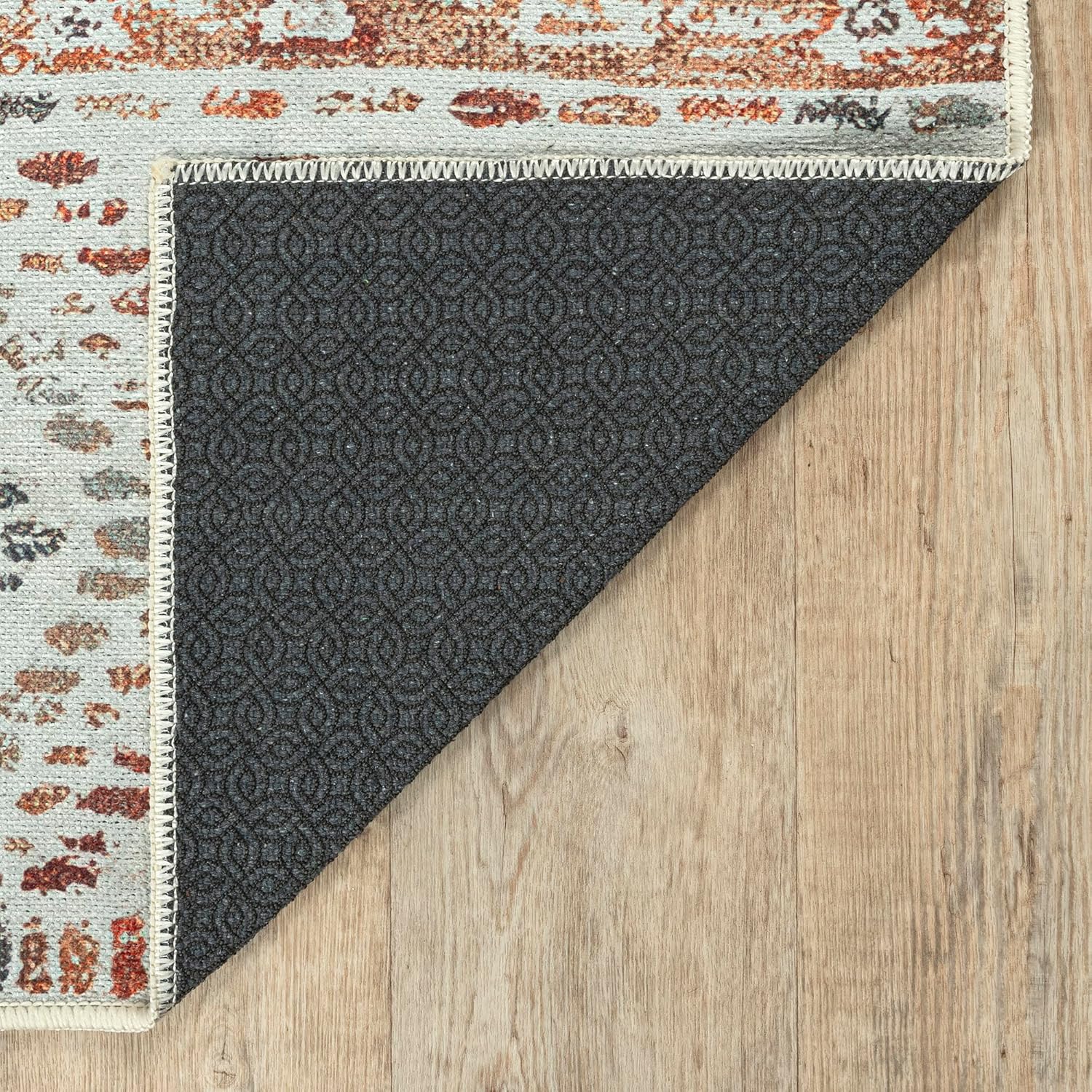 Adiva Rugs Alfombra de área lavable a máquina de 2 x 3 pies con parte trasera antideslizante para sala de estar, dormitorio, baño, cocina, alfombra