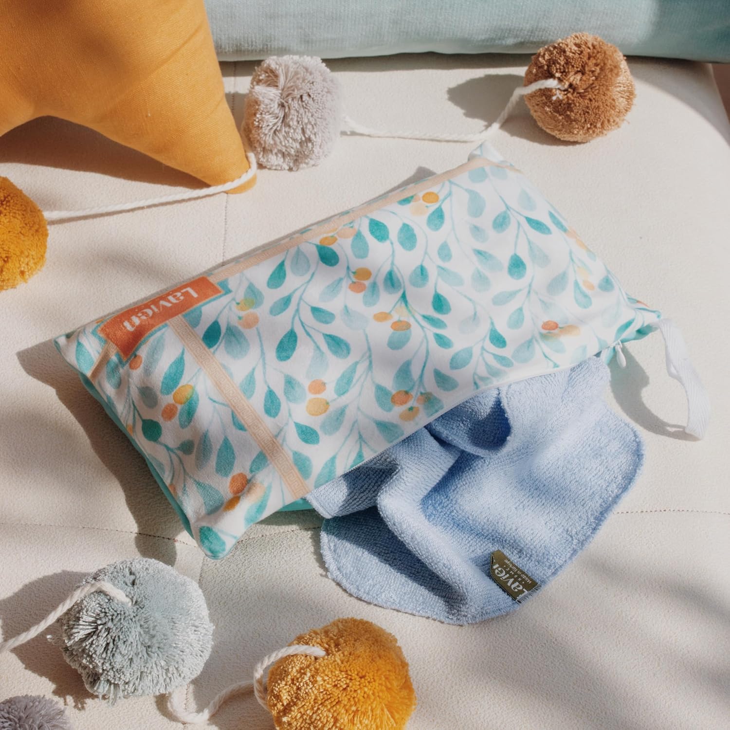 Paquete de 12 paños de rayón de bambú con bolsa de embrague multiusos, toallas absorbentes ultrasuaves para cara, cuerpo, ducha, maquillaje, bebé,