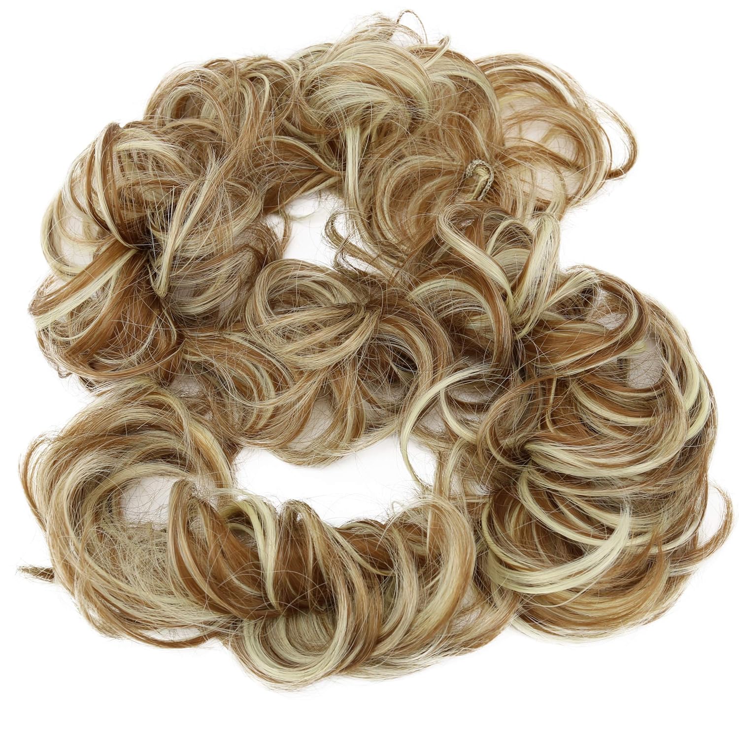 Prettyshop – Banda elástica para el cabello con aspecto voluminoso rizado y desordenado de cabello, para moño