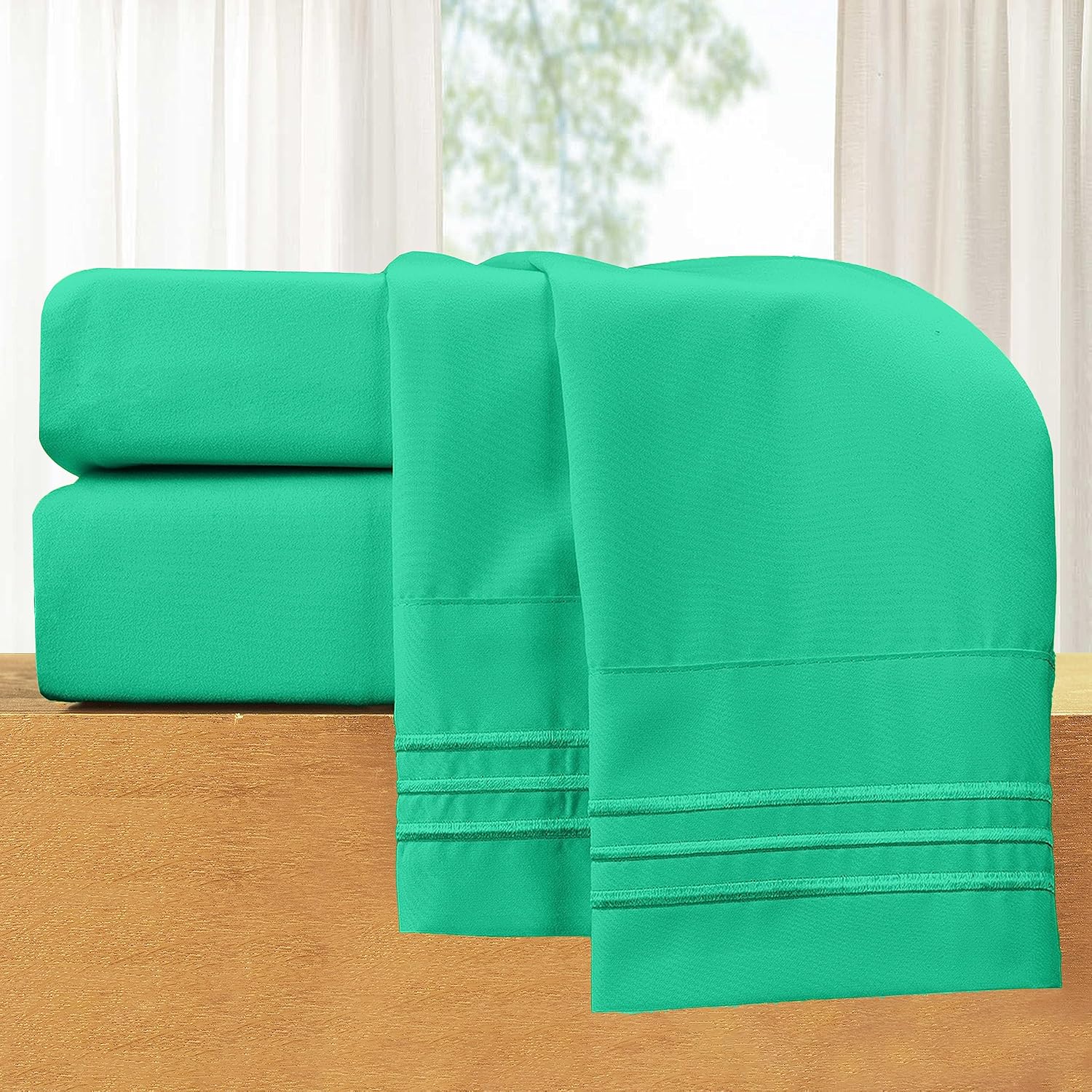 Elegant Comfort Juego de sábanas de lujo de 4 piezas, ropa de cama de lujo de 1500 hilos de microfibra de calidad egipcia, resistente a las arrugas,