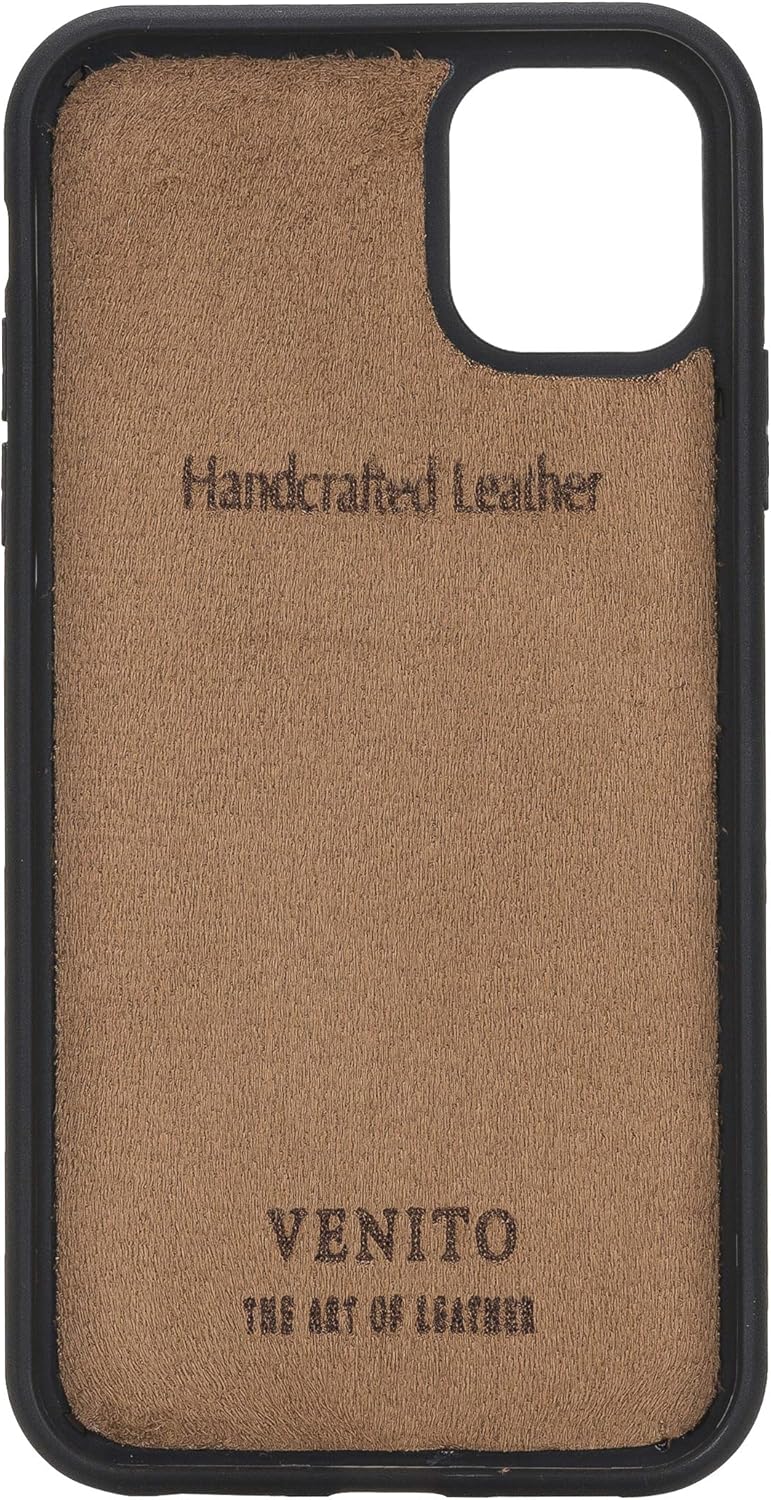 Venito Lucca – Funda de piel compatible con iPhone 11 (6.1 pulgadas), extra segura con cubierta trasera acolchada (arcoíris)