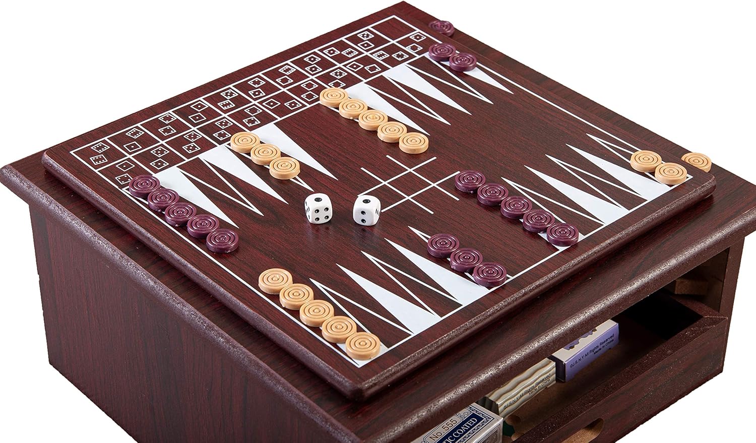 Juego de ajedrez, damas y juego 15 en 1