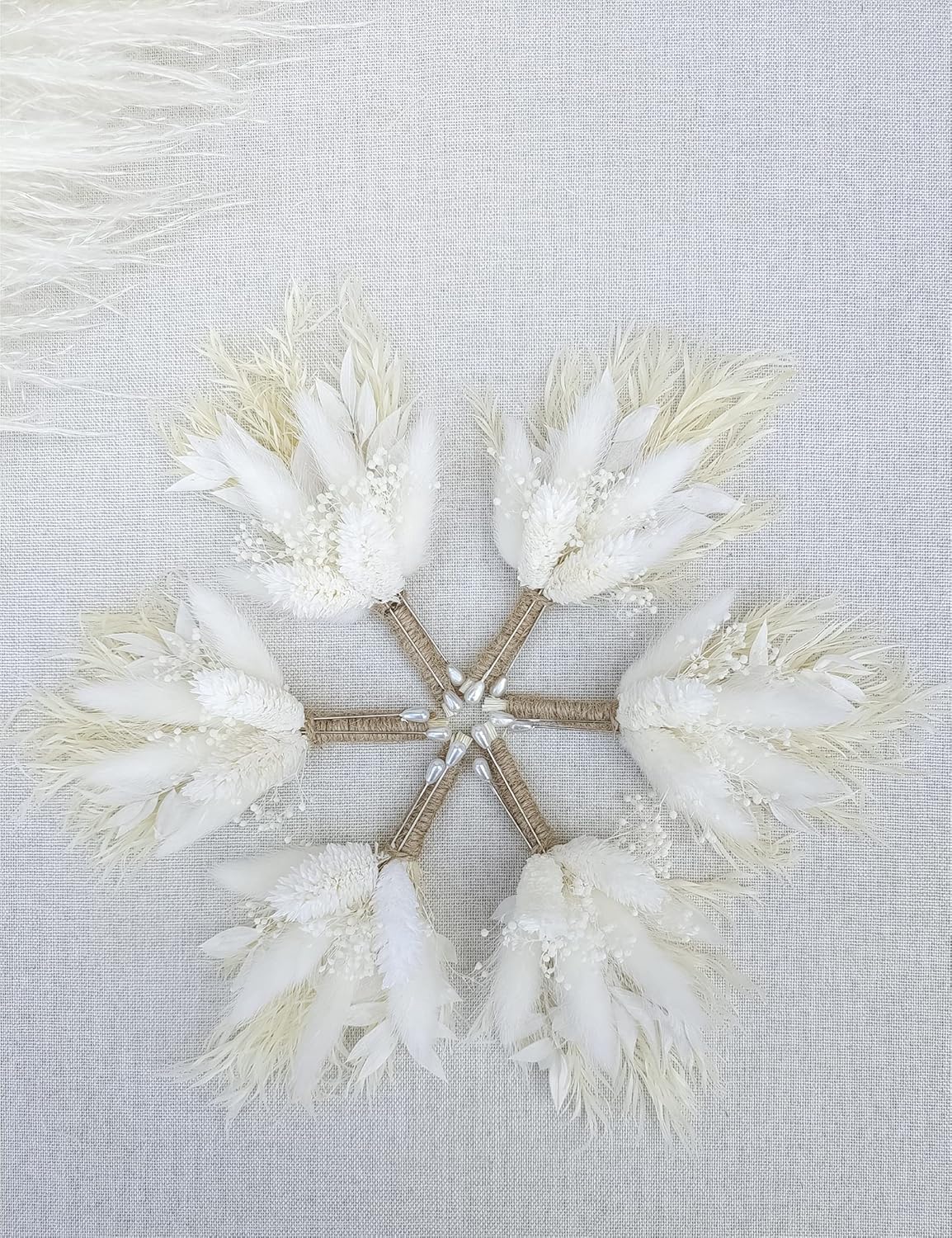 Boutonnieres – Juego de 6 piezas de flores secas para novio, padrino, bohemio, para hombre, rústico, vintage, boda, fiesta, baile de graduación