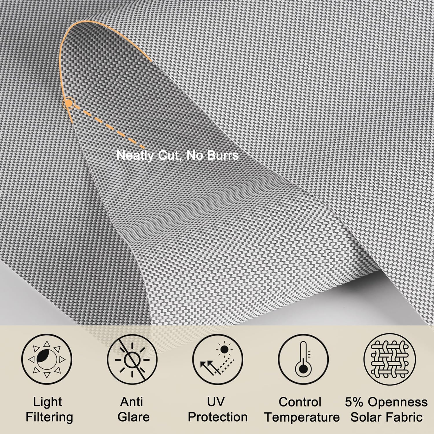 Sulugood Persianas enrollables con filtro de luz para ventanas, persianas enrollables de tela con aislamiento térmico, protección UV, fácil