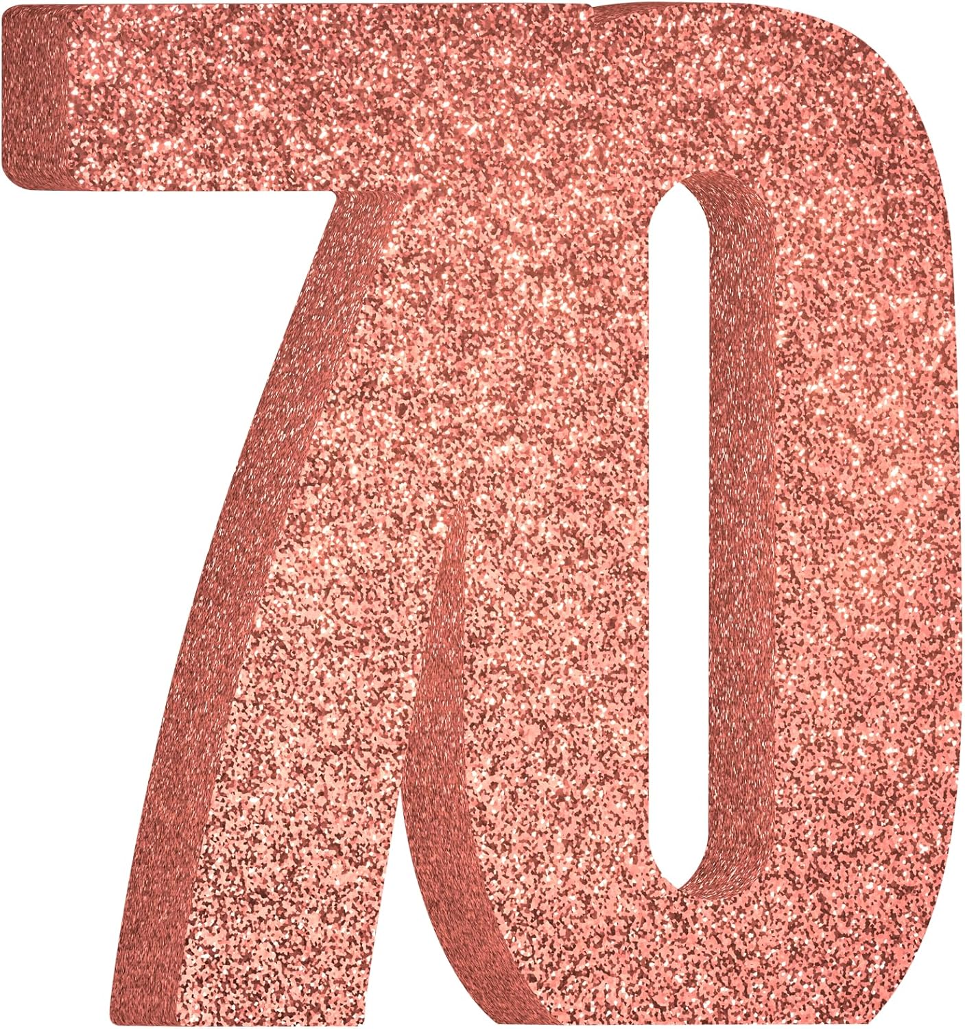 Decoraciones de cumpleaños número 70 para mujer, decoraciones de 70 aniversario, centros de mesa de fiesta de cumpleaños 70 con purpurina de oro