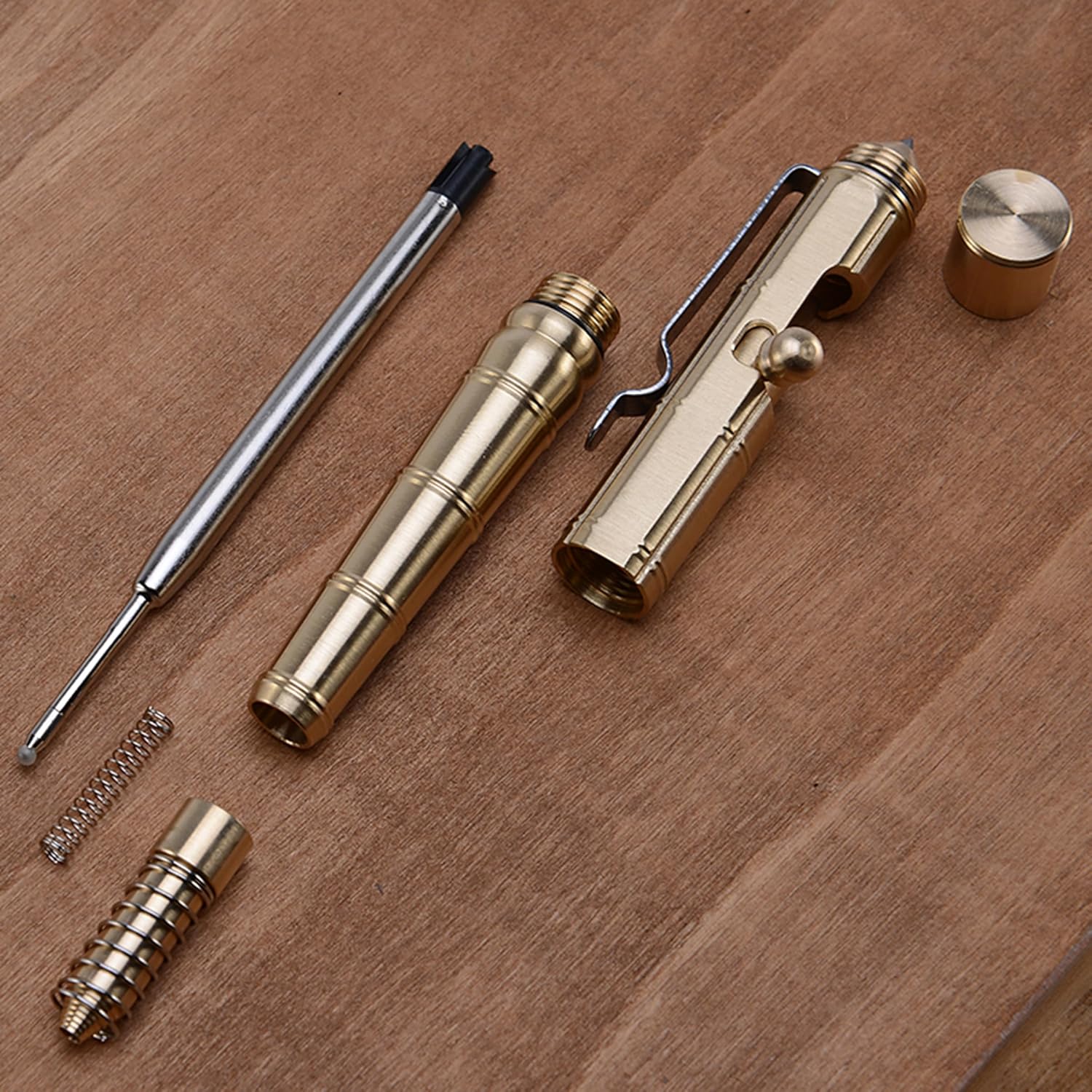 Bolígrafo personalizado con texto o logotipo, bolígrafo de latón con nodo de clip de metal para temblor, parkinson, artritis, oficina, EDC táctico