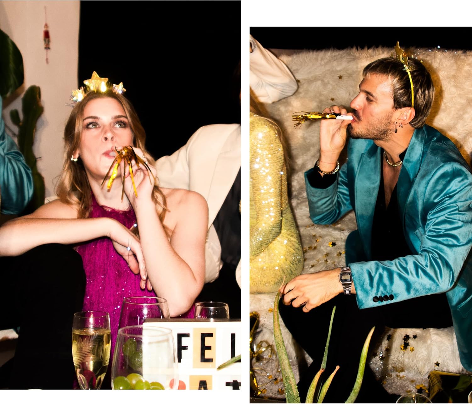 4E’s Novelty NYE Noisemakers – Paquete de 50 suministros de fiesta de Nochevieja a granel para adultos y niños, regalos de fiesta para adultos y