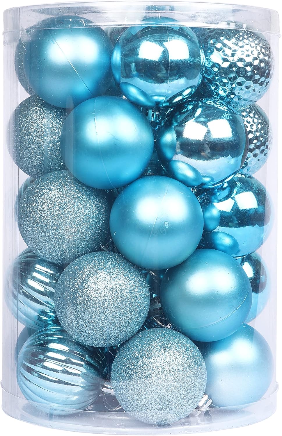 YYCRAFT Adornos de bola de Navidad de 34 quilates de 1.2 pulgadas para árbol de Navidad, decoraciones de Navidad, ganchos inastillables incluidos