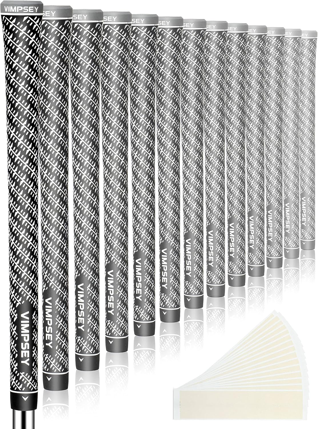 VIMPSEY Puños de golf, 13 agarres o 13 agarres con kits de regripping completos, agarres de goma antideslizantes para palos de golf, tamaño