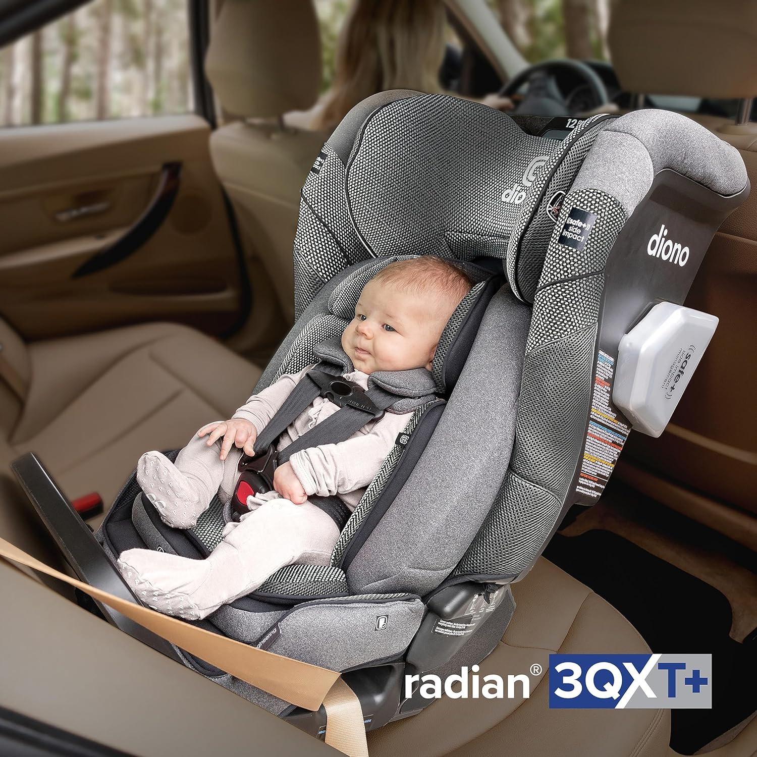 Diono Radian 3QXT+ FirstClass SafePlus – Asiento convertible 4 en 1 para automóvil, orientado hacia atrás y hacia adelante, ingeniería Safe Plus,
