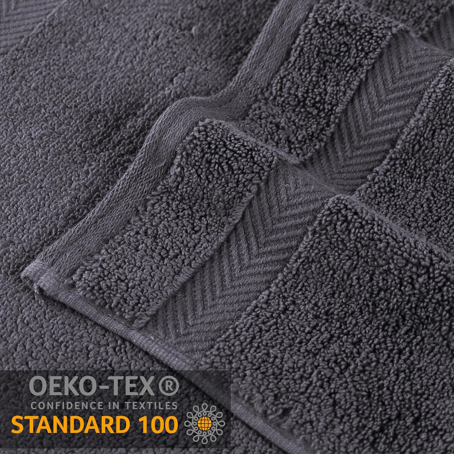 SUPERIOR Zero Twist – Juego de toallas de baño 100% de algodón, supersuaves, esponjosas y absorbentes, de calidad prémium, para baño, color gris