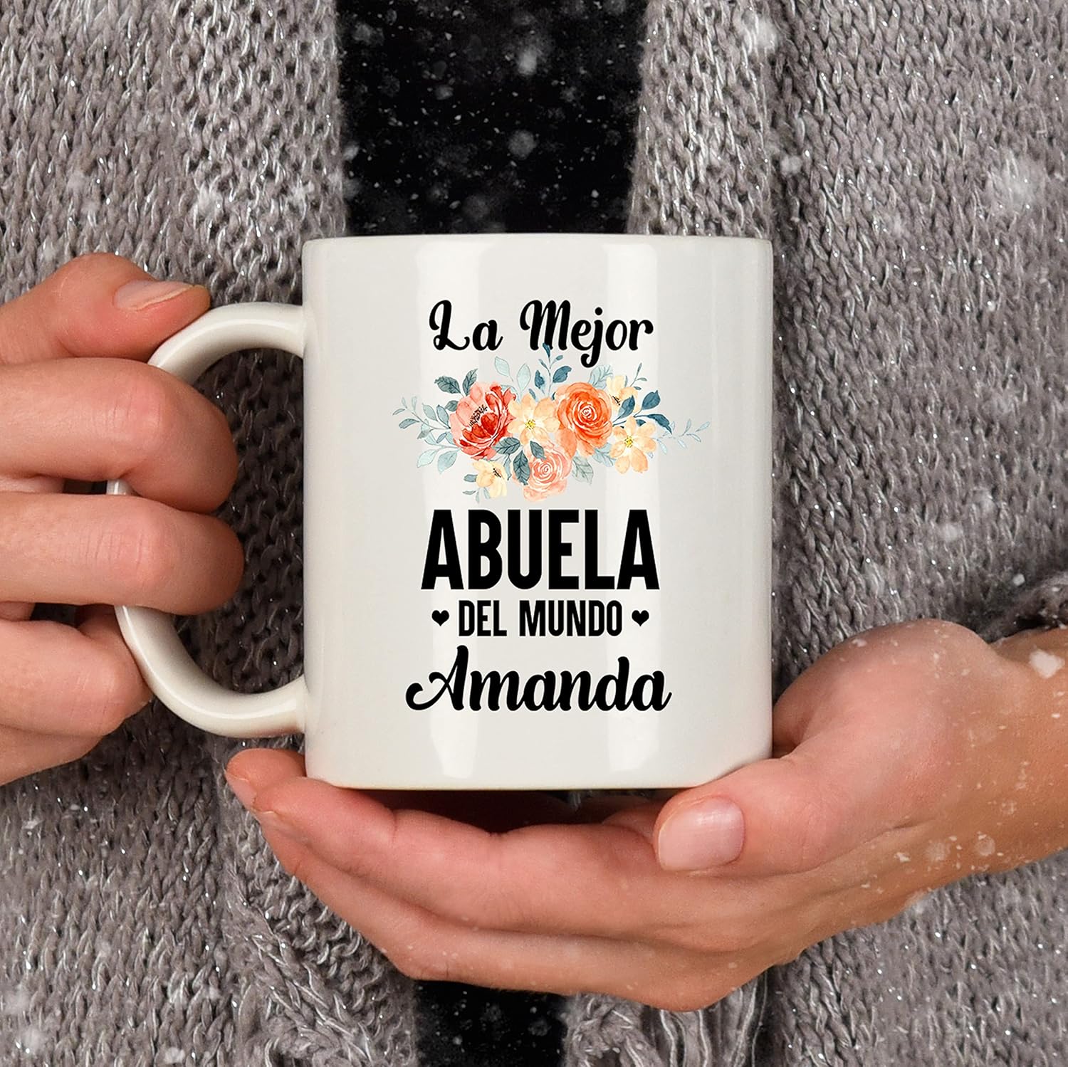 Kobalo La Mejor Abuela Del Mundo – Taza personalizada para mujeres, mamá, abuela, nana en cumpleaños, Navidad, día de la madre, taza blanca novedosa
