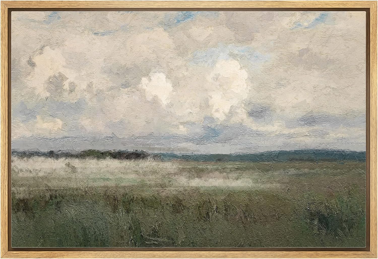 MUDECOR Lienzo enmarcado para pared, acuarela pastel, campo campo, arte de pared occidental, ilustraciones de naturaleza silvestre, bellas artes,