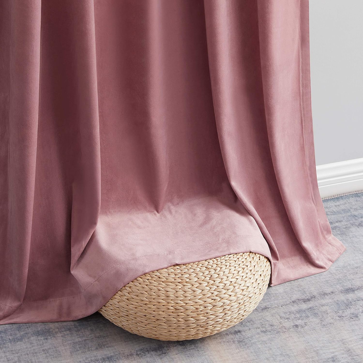 HLC.ME – Paños de cortina decorativos Lopez de primer nivel, suaves, traslúcidos con agujero para barra tratamiento de ventanas para dormitorio y