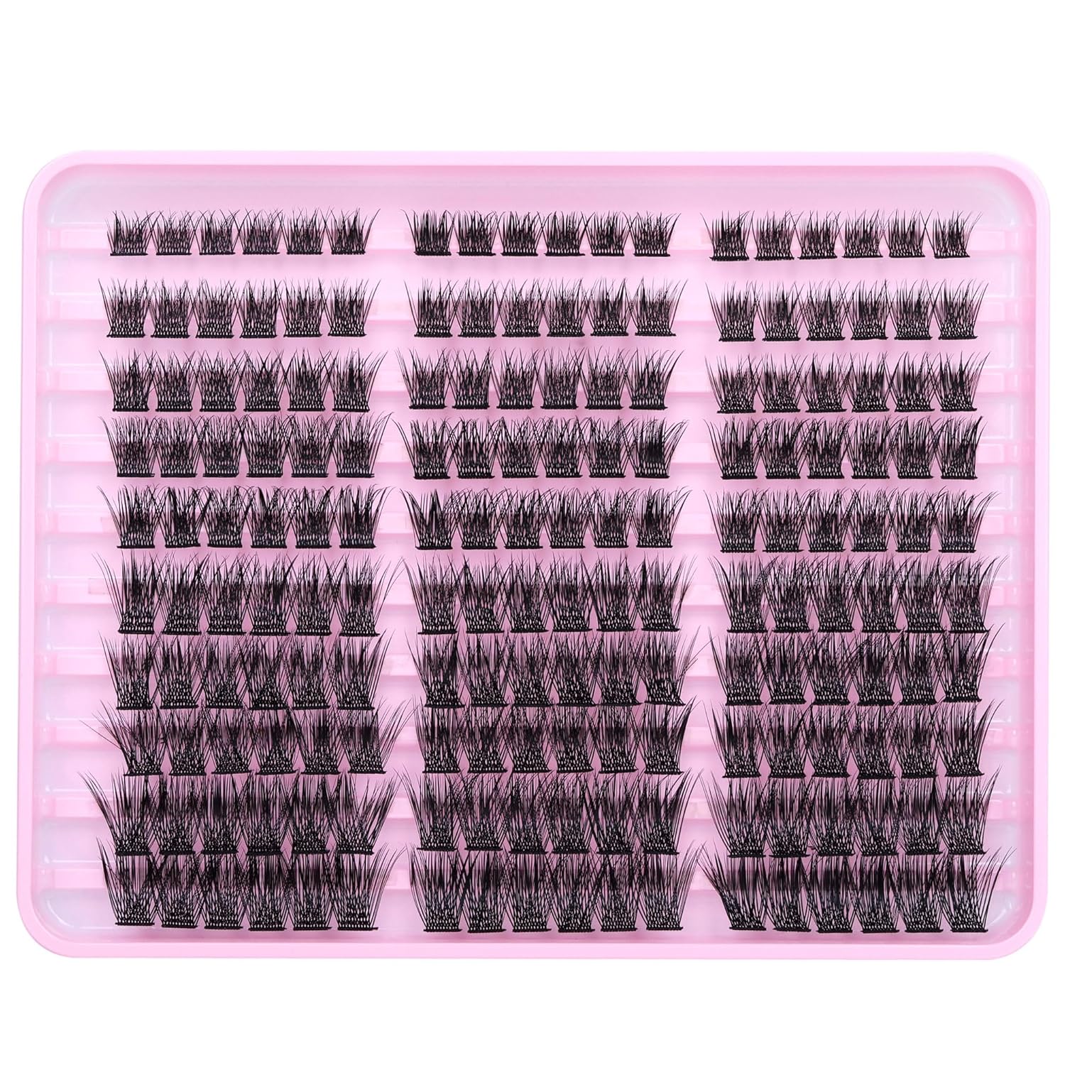 Kit de extensión de pestañas para bricolaje, 180 unidades, racimos de pestañas con unión de pestañas y sello y aplicador de pestañas, pinzas de