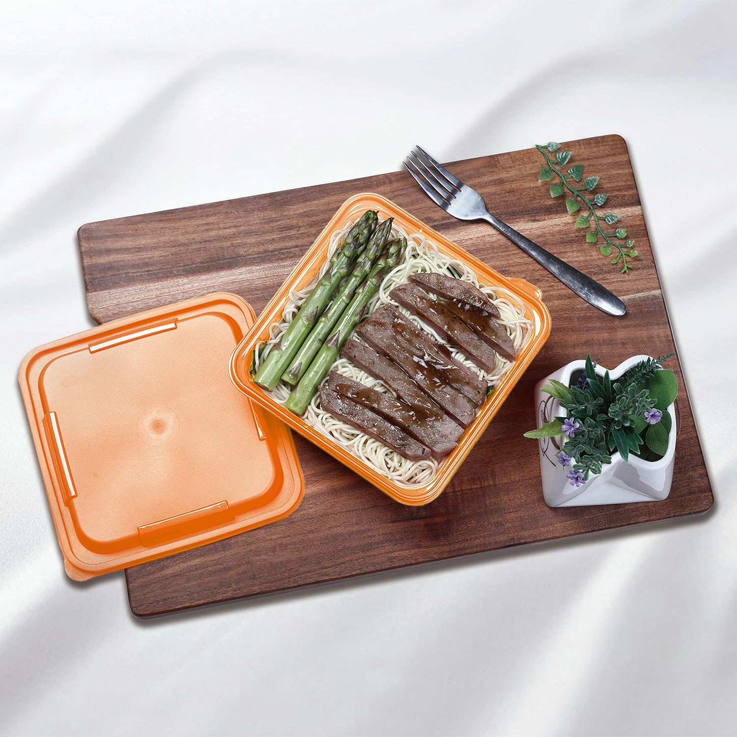 Paquete de 15 cajas Bento de plástico para alimentos con tapas, lonchera, contenedor de preparación de comidas para almacenamiento de alimentos, sin