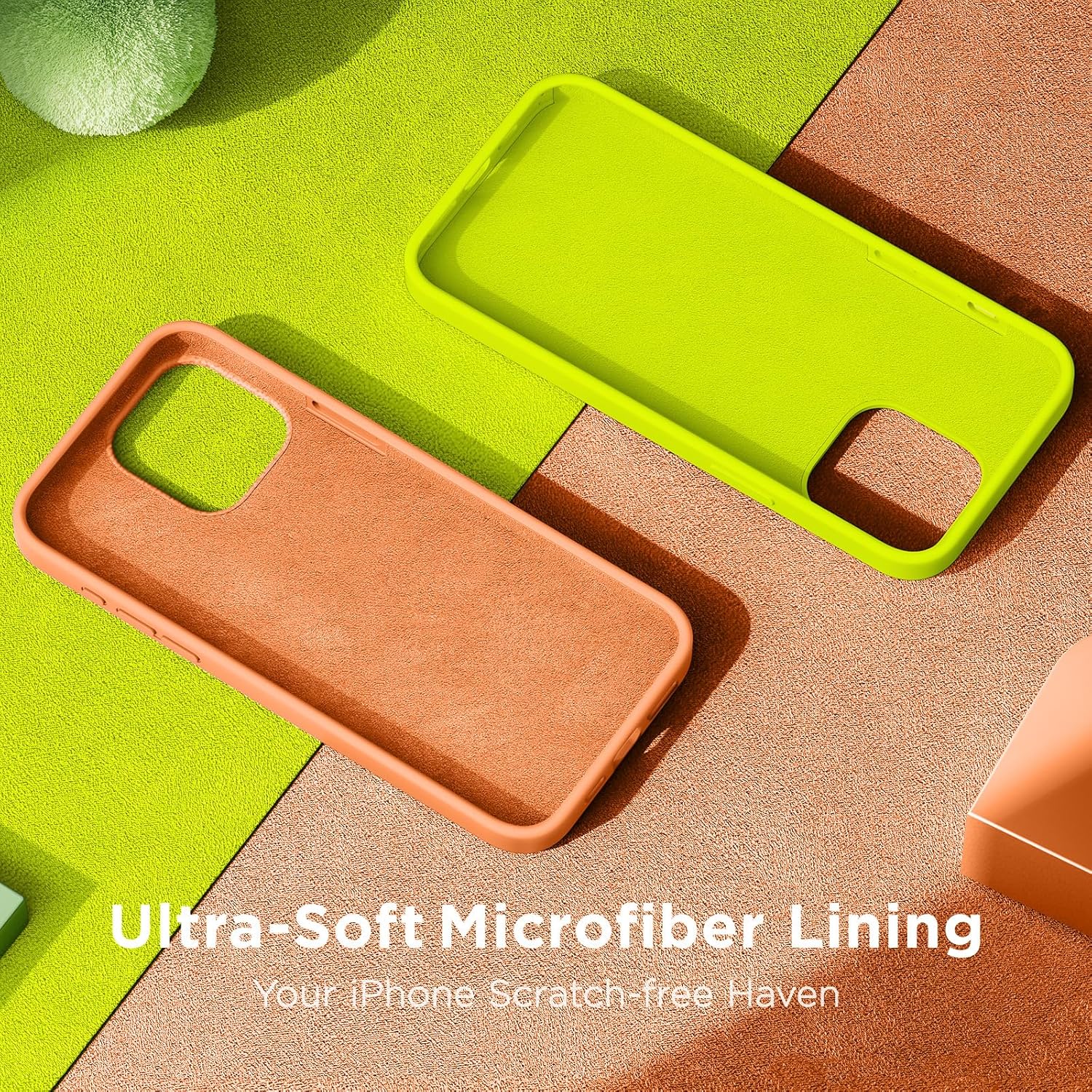 Cordking Funda diseñada para iPhone 15 Pro Max, funda de silicona ultra delgada a prueba de golpes para iPhone 15 ProMax con forro de microfibra