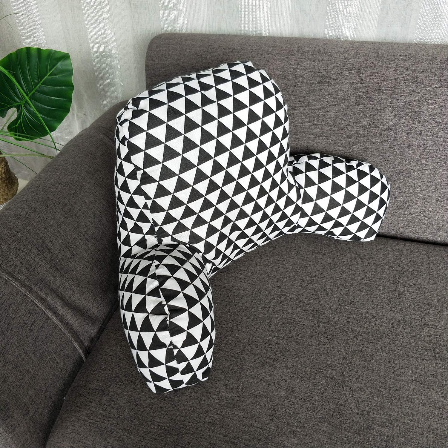 Almohada de lectura estampada bohemia con brazos de apoyo, almohadas suaves para descansar en la cama, cojín de apoyo para la espalda para niños que