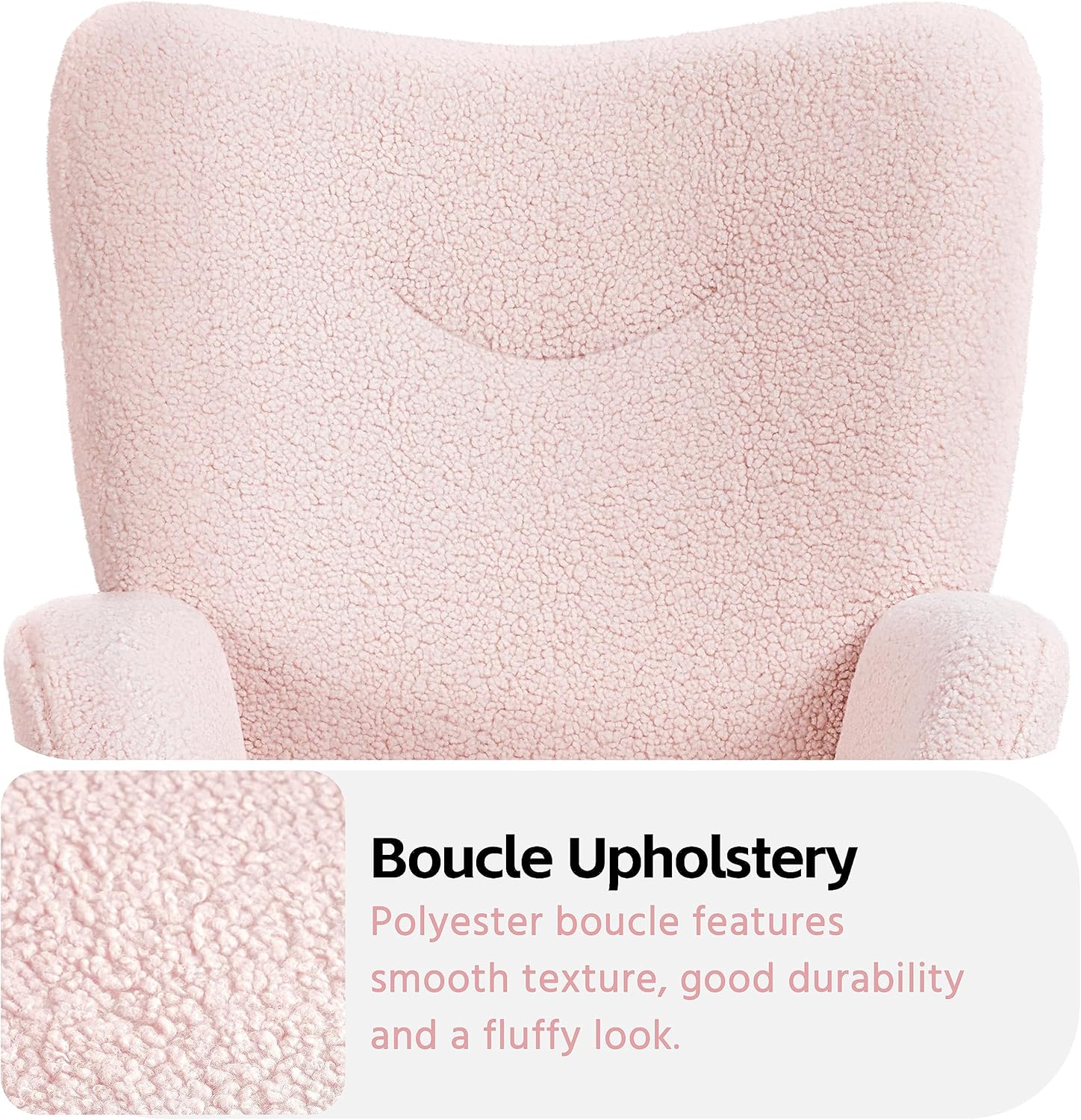 Yaheetech Silla de tocador moderna, silla decorativa de tela Boucle, sillón de felpa Sherpa con respaldo alto y acolchado suave, silla casual