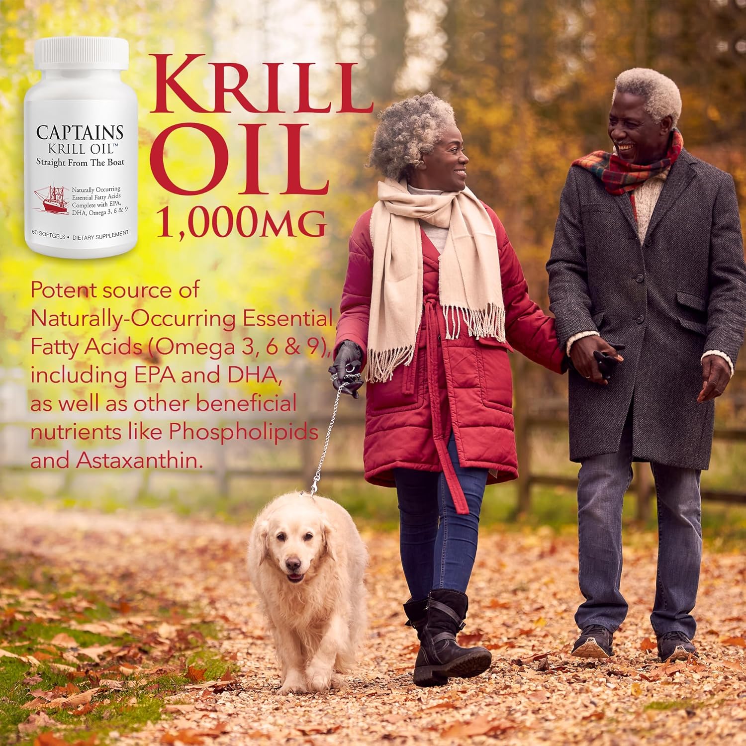 Captains Pure – Cápsulas blandas de aceite de krill antártico  Omega 3 EPA, DHA con astaxantina y fosfolípidos, sin aditivos ni productos químicos,
