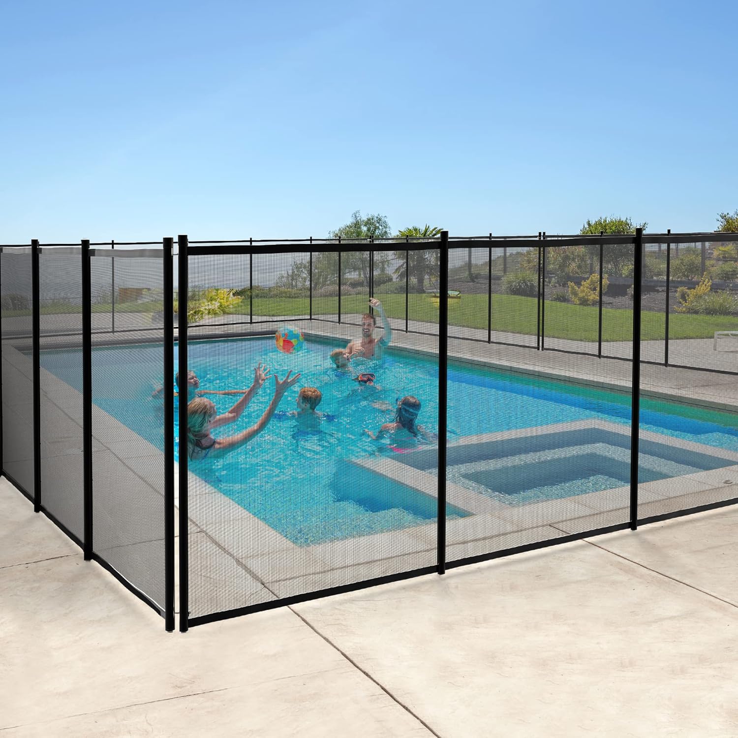 YITAHOME Valla de piscina para piscinas sobre el suelo, 4 x 96 pies, valla de seguridad para piscina al aire libre, patio trasero, jardín, piscina,