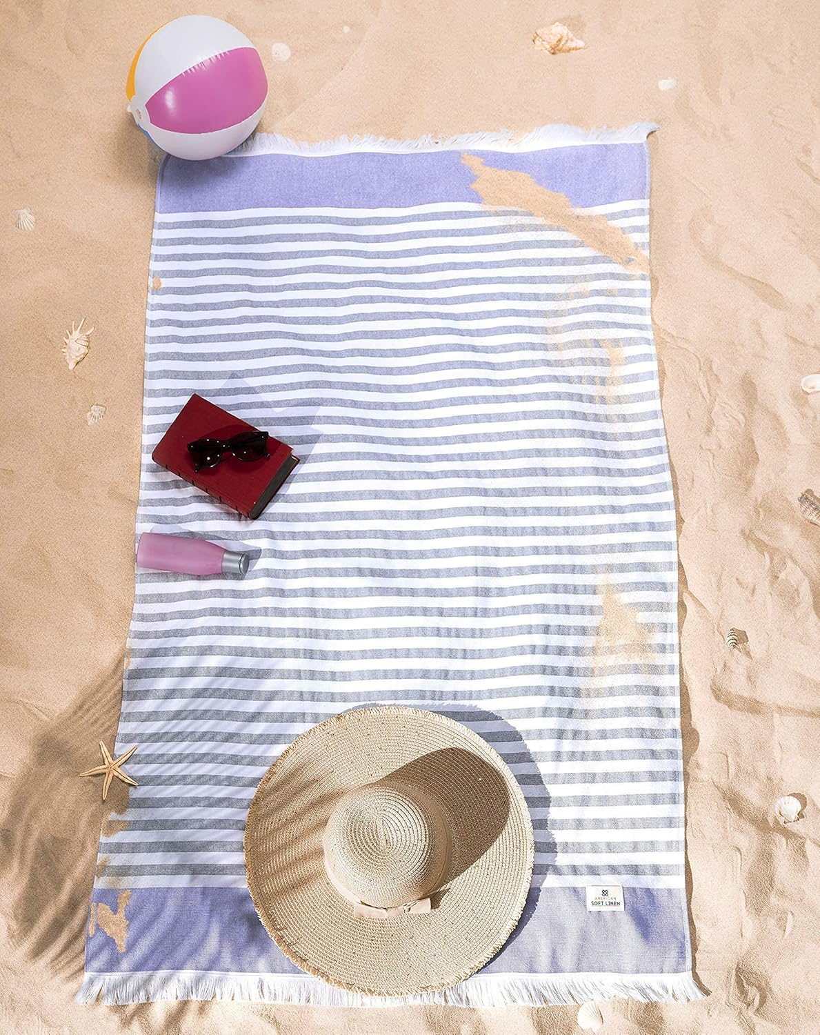 American Soft Linen – Juego de toallas de baño turcas, 100% algodón, 35 x 60 pulgadas