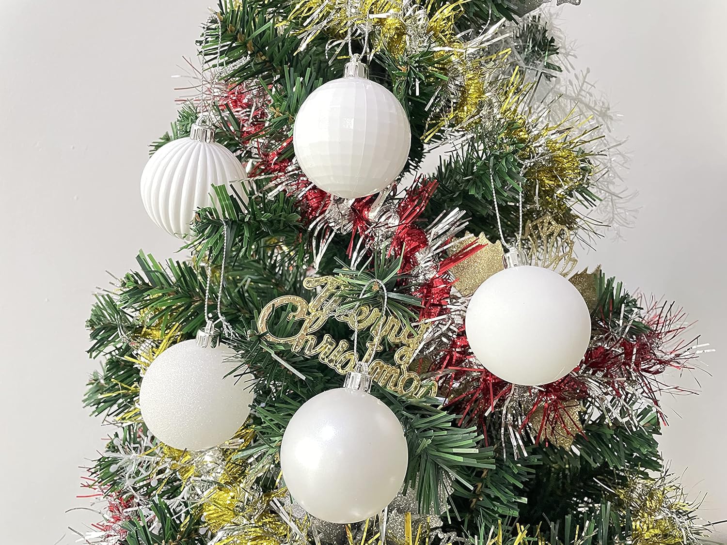 Adornos de bolas de Navidad, 5 acabados, bolas de Navidad decorativas, celebraciones, bodas, decoraciones de fiesta, 25 bolas colgantes para árbol