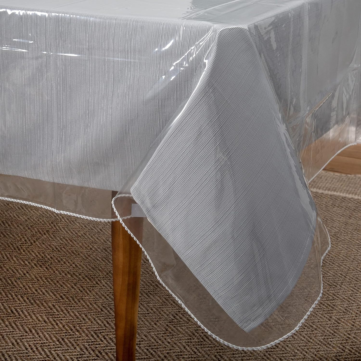 Home Details Protector de mantel oblongo, 60 x 120 pulgadas, cocina, construcción duradera, vinilo cristalino