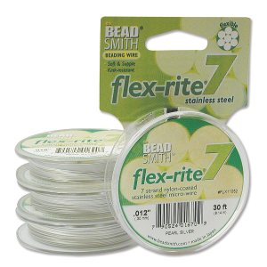 The Beadsmith Flex-Rite 7 hebras de nailon recubierto de nailon, alambre de cuentas de acero inoxidable, suministro de fabricación de joyas (0.012 The Beadsmith Flex-Rite 7 hebras de nailon recubierto de nailon, alambre de cuentas de acero inoxidable, suministro de fabricación de joyas (0.012
