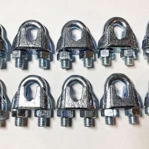 Abrazaderas de cuerda de alambre de 38 pulgadas, paquete de 10 unidades, galvanizadas galvanizadas, clip de cuerda de alambre, abrazaderas para Abrazaderas de cuerda de alambre de 38 pulgadas, paquete de 10 unidades, galvanizadas galvanizadas, clip de cuerda de alambre, abrazaderas para