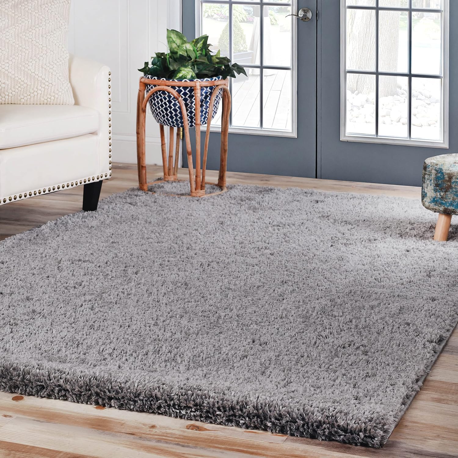 Superior Alfombra grande para interiores con respaldo de algodón, ultra afelpada y suave, mullida para sala de estar, dormitorio, oficina, sala de