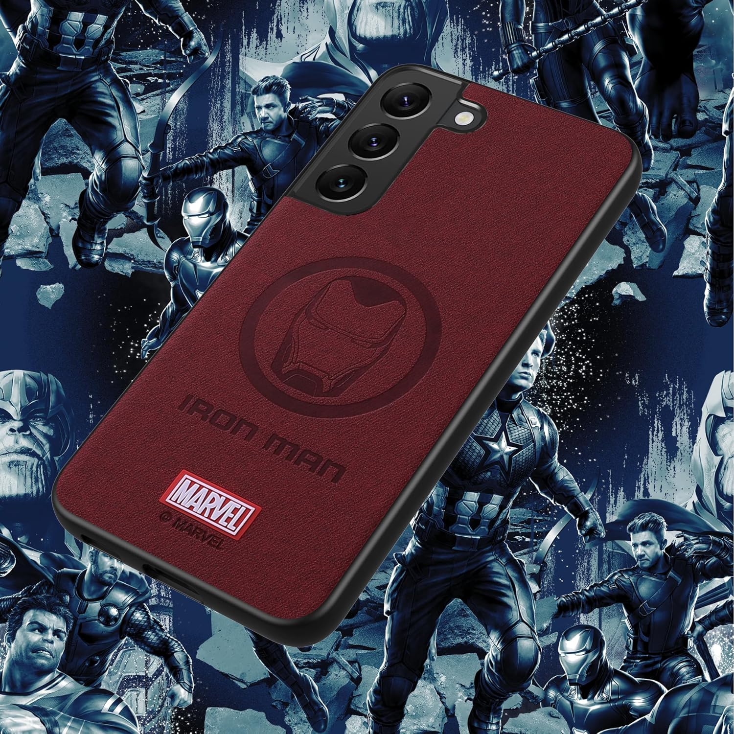 Funda para Galaxy S22 5G, con personaje de superhéroe, compatible con Samsung S22, color rojo vino