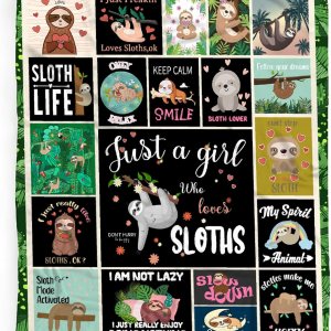 Khumbhira Manta con texto en inglés Just A Girl Who Loves Slothsloths, regalos para niños y niñas, decoración kawaii de felpa, suave y ligera, de Khumbhira Manta con texto en inglés Just A Girl Who Loves Slothsloths, regalos para niños y niñas, decoración kawaii de felpa, suave y ligera, de
