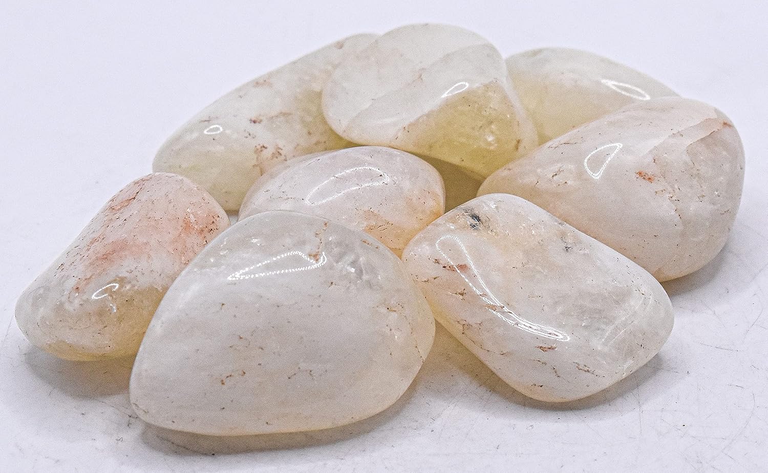 10 Uds. Piedras pulidas de cuarzo citrino blanco dorado, naranja, piedra pulida, natural, cabujón, piedras preciosas minerales – Brasil