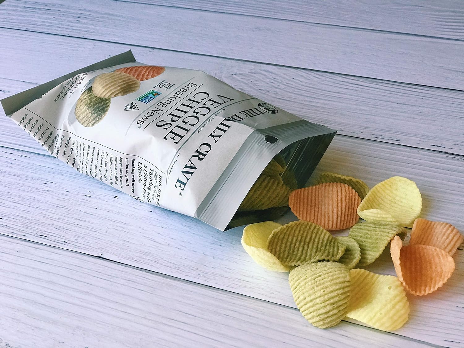 The Daily Crave Veggie Chips, 1 oz (paquete de 24) verduras fritas, Kosher, crujiente, vegano